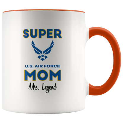 Personalized Super Air Force Mom 11oz Mug