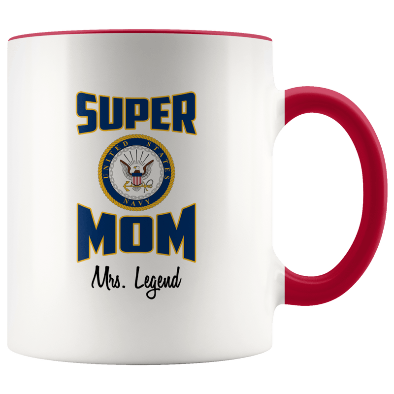 Personalized Super Navy Mom 11oz Mug