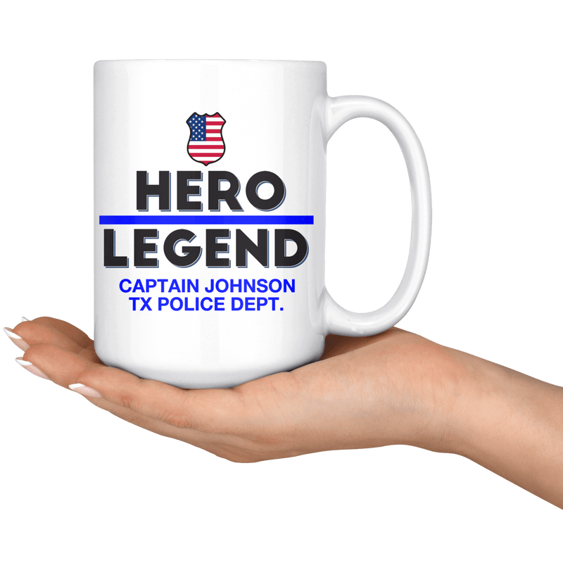Personalized Police Hero-Legend 15oz Mug