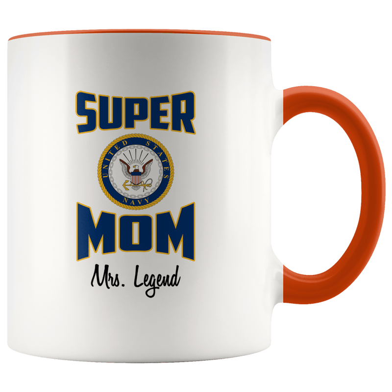 Personalized Super Navy Mom 11oz Mug
