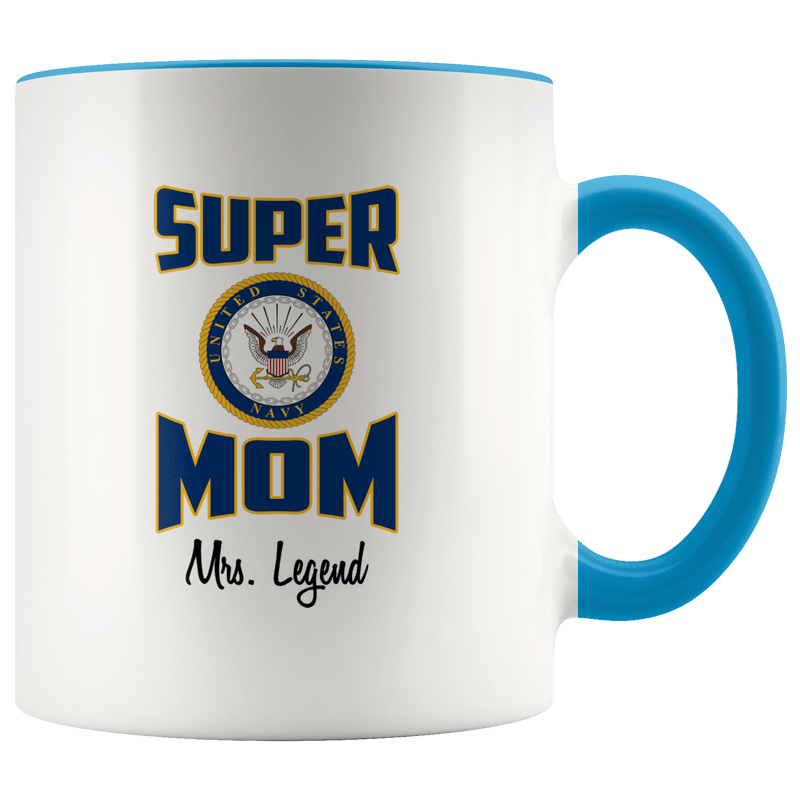 Personalized Super Navy Mom 11oz Mug