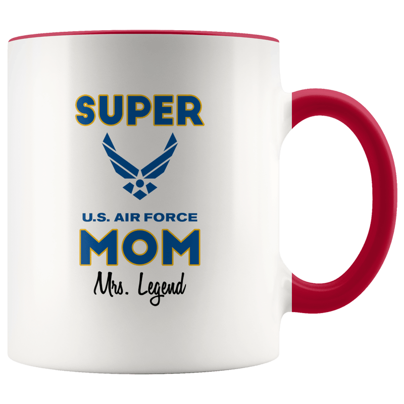 Personalized Super Air Force Mom 11oz Mug