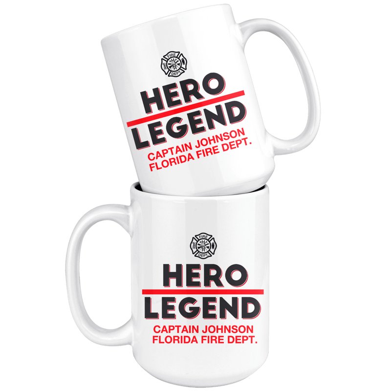 Personalized Firefighter Hero-Legend 15oz Mug